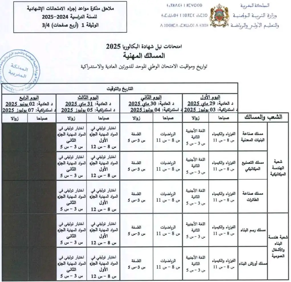 الامتحان الوطني 2025