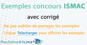 Exemple concours ISMAC