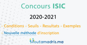 Inscription Concours ISIC 2020-2021